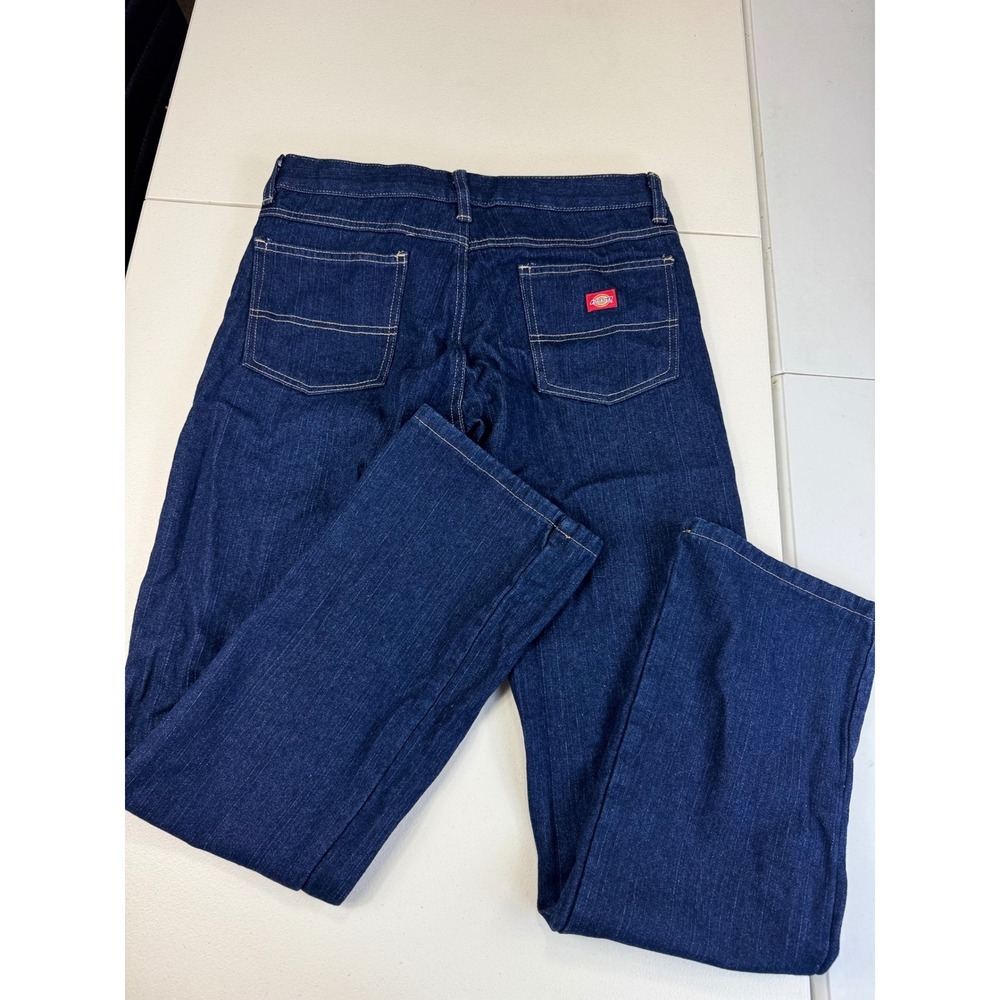 Dickies Style Blue Denim Carpenter Pants with Plaid Interior 4RG‎ - Picture 4 of 10